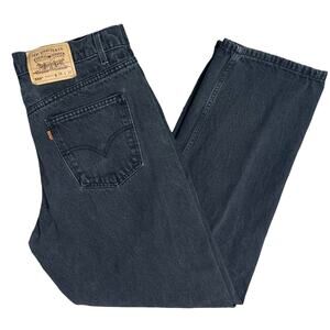 Vintage 90s Levi’s Faded Black 550 Relaxed Fit Orange Tab Jeans 37"x31.5"